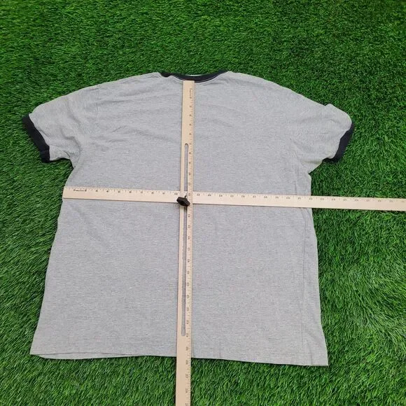 Disney Mickey-Mouse Ringer Shirt Womens Large 22x26 Gray - Picture 3 of 13